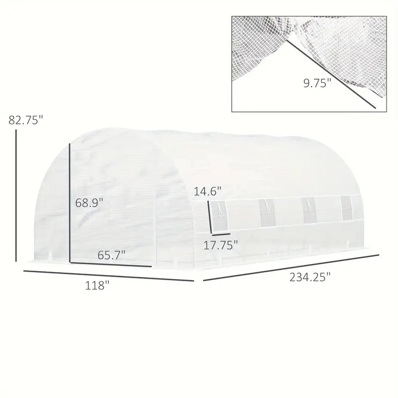 Walk-In Tunnel Greenhouse - 20' x 10' x 7', Zippered Door & 8 Mesh Windows, Galvanized Steel Frame - For Gardeners & Plant Lovers - Ideal for Growing Vegetables & Flowers - Perfect Gift for Gardening Enthusiasts
