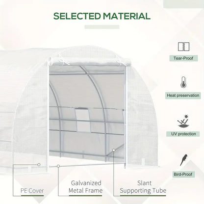 Walk-In Tunnel Greenhouse - 20' x 10' x 7', Zippered Door & 8 Mesh Windows, Galvanized Steel Frame - For Gardeners & Plant Lovers - Ideal for Growing Vegetables & Flowers - Perfect Gift for Gardening Enthusiasts