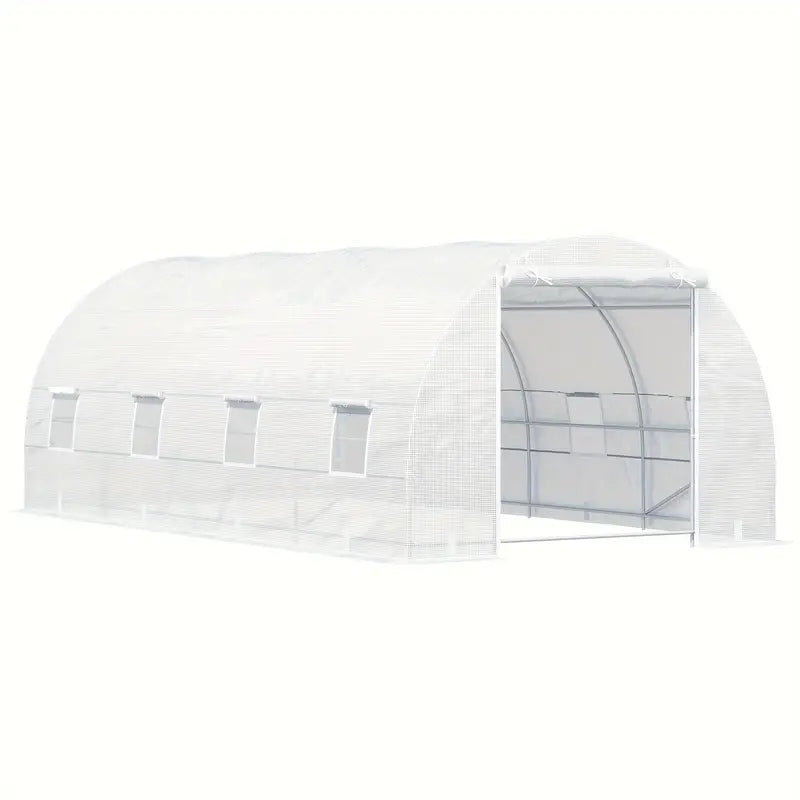Walk-In Tunnel Greenhouse - 20' x 10' x 7', Zippered Door & 8 Mesh Windows, Galvanized Steel Frame - For Gardeners & Plant Lovers - Ideal for Growing Vegetables & Flowers - Perfect Gift for Gardening Enthusiasts